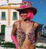 Sexy multicolored Artificial Pearls vest beach Holidays Body Chain