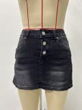 Sexy summer High Stretch Bodycon mini Denim skirt