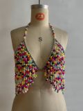 Sexy multicolored Artificial Pearls vest beach Holidays Body Chain
