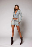 Sexy summer High Stretch Bodycon mini Denim skirt