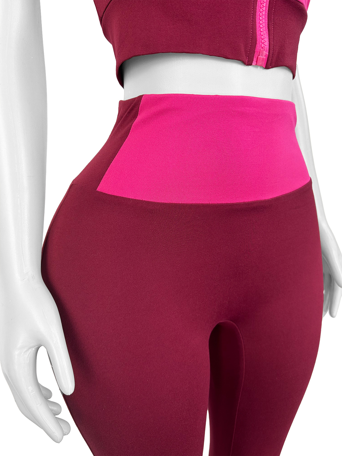 Women Patchwork Contrast Round Neck Short Sleeve Top and Bell Bottom Pants Two Piece Set