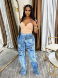 Women Printed Stretchy Casual Pants
