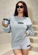 Women Summer Solid Long Sleeve Round Neck Top and Shorts Two Piece Set