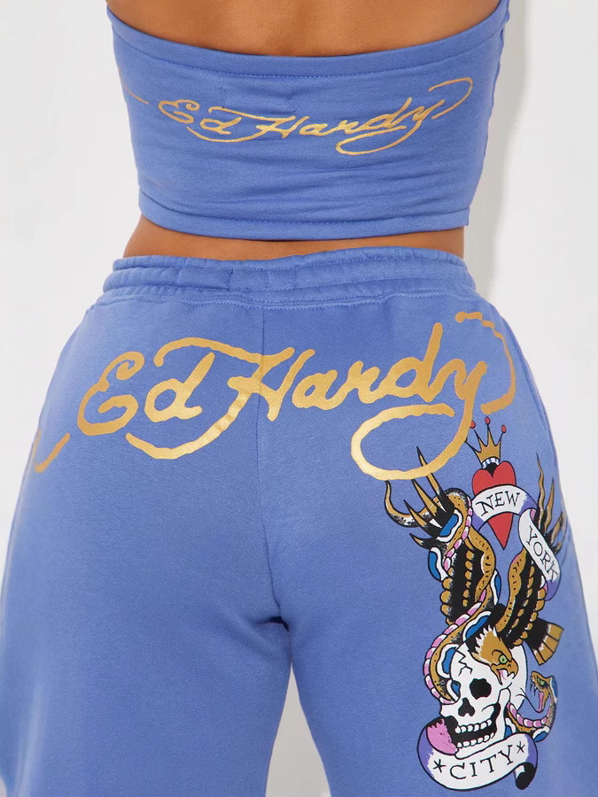 Women Sexy Strapless Top Trousers Two Piece Set