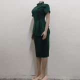 Women Sexy Bowknot Short-sleeved Bodycon Dress