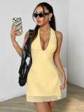 Women sexy v-neck Halter Neck dress