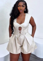 African Women Solid Sexy Square Neck Jumpsuit African Women Solid Sexy Square Neck Jumpsuit