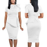 Women Sexy Bowknot Short-sleeved Bodycon Dress