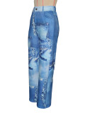 Women Printed Stretchy Casual Pants