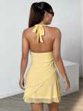Women sexy v-neck Halter Neck dress