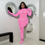 Plus Size Women's Sexy Leopard See Through Jumpsuit Lingerie