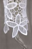 Spring Summer Fashion Elegant Luxury Lace Flower Hollow Embroidery Strapless Cardigan