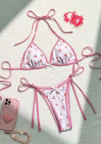 Printed Two Piece Bikini Lace Up Two Piece Swimsuit for Women Printed Two Piece Bikini Lace Up Two Piece Swimsuit for Women