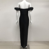 Women jacquard backless wrapped chest v-neck Beaded Maxi dress
