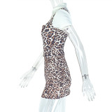 Trendy Leopard Patchwork Top Skirt Set Two piece Fashion Women's Clothing