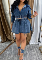 Women Denim Jacket and Skirt Two Piece Set Women Denim Jacket and Skirt Two Piece Set