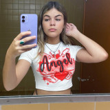 Women Summer Street Trend Round Neck Short-sleeved T-shirt