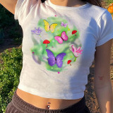 Women Summer Street Trend Round Neck Short-sleeved T-shirt