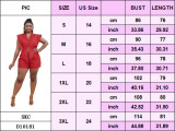 Plus Size Women Casual Irregular Hem Hollow V-neck Jumpsuit