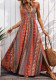Women Summer Holidays V Neck Print Sleeveless Dress