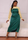 Plus Size Women Elegant Patchwork Contrast Button Bodycon Dress