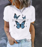 Summer Fashion Women's Letter Print Fashion Short Sleeve Round Neck Tops
