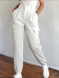 Women Casual Pocket Cuff Cargo Pants