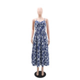 Women Print Holidays Casual Strap Dress