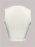 Women Summer Sexy Letter Printed U-neck Top