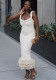 Women Fall and Winter Braided Cord Strap Bodycon Tassel Dress