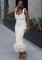 Women Fall and Winter Braided Cord Strap Bodycon Tassel Dress Women Fall and Winter Braided Cord Strap Bodycon Tassel Dress
