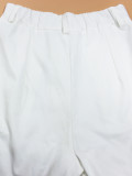 Women Casual Pocket Cuff Cargo Pants