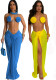 Women Multi-Color Sexy Backless Halter Neck Bikini Three-Piece