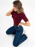 Women's Tight Fitting Button Short Sleeve T shirt Basic Fashion Casual Top