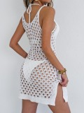 Women Lace Butterfly Patchwork Hollow Suspender Dress Beach Bikini Cover-up Dress