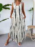 Women Summer Sleeveless Print Dress