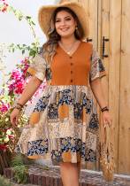 Plus Size Women summer bohemian holidays dress