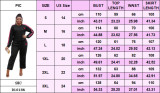 Plus Size Women Patchwork Ribbon Contrast Long Sleeve Top Drawstring Leg Pants Two Piece Set
