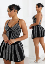 Women Beaded Sexy Sleeveless Suspender Bodycon Dress Women Beaded Sexy Sleeveless Suspender Bodycon Dress