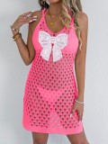 Women Lace Butterfly Patchwork Hollow Suspender Dress Beach Bikini Cover-up Dress