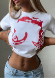 Women Summer Street Trend Round Neck Short-sleeved T-shirt
