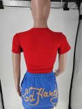 Women Print Short Sleeve Top T-shirt
