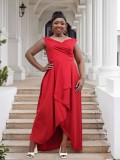Women Sexy Solid Off Shoulder Sleeveless Dress