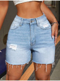 Women Summer Stretchy Ripped Casual Denim Shorts