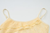 Women Summer Lace See-Through Ruffle Edge Crop Top and Skirt Two Piece Set