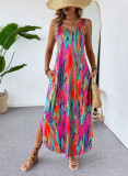 Women Summer Sleeveless Print Dress