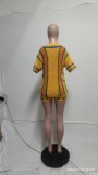 Women's Sexy Hollow See-Through Turndown Collar Knitting Two Piece Shorts Set
