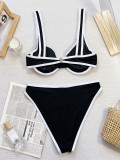 Contrast Women Two Pieces Bikini Sexy Swimsuit