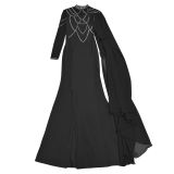 Women Elegant Beaded Cape Dress