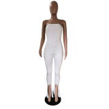 Women Summer Off Shoulder Slit Jumpsuits
